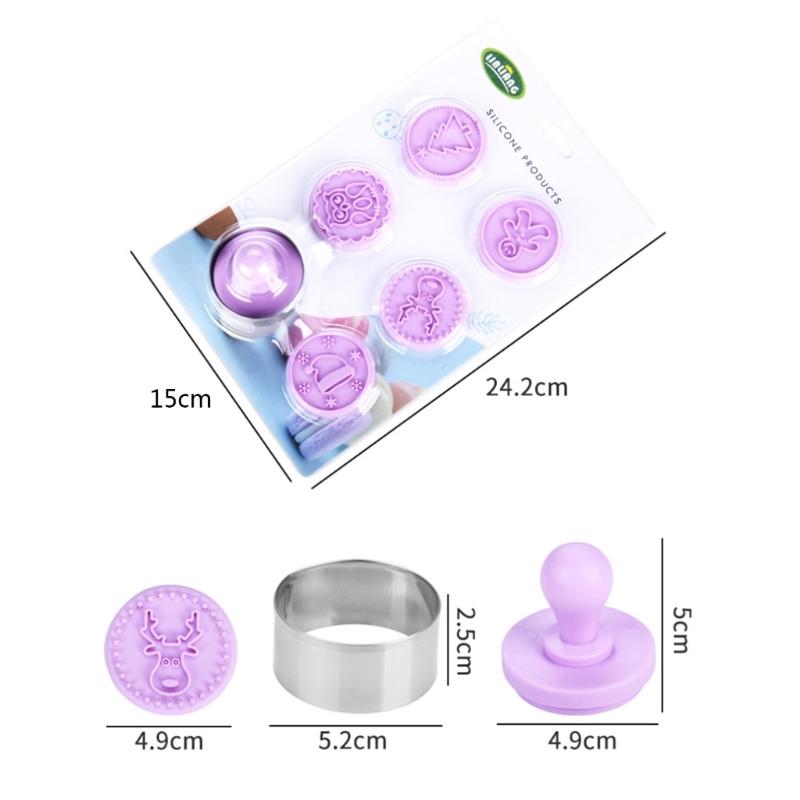 6Pcs Halloween Christmas Stamp Mold Chocolate Candy Mold for Diy Dessert Cookie