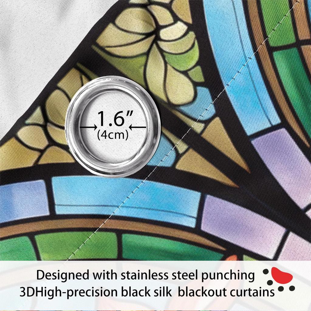 Dragonfly Pattern Glass Painted Blackout Curtains - Thickened Polyester, High Precision Sun Protection