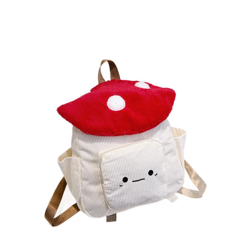Cross-border Special Supply Faux Rabbit Fur Mushroom Backpack – Large Capacity, Fashionable, Casual for Students