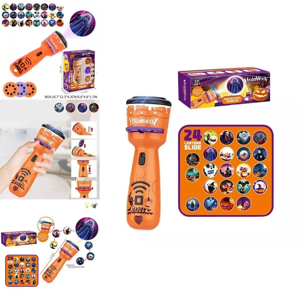 Colorful Halloween Projector Flashlight Party Prop Ideal For Kids Unisex Gift