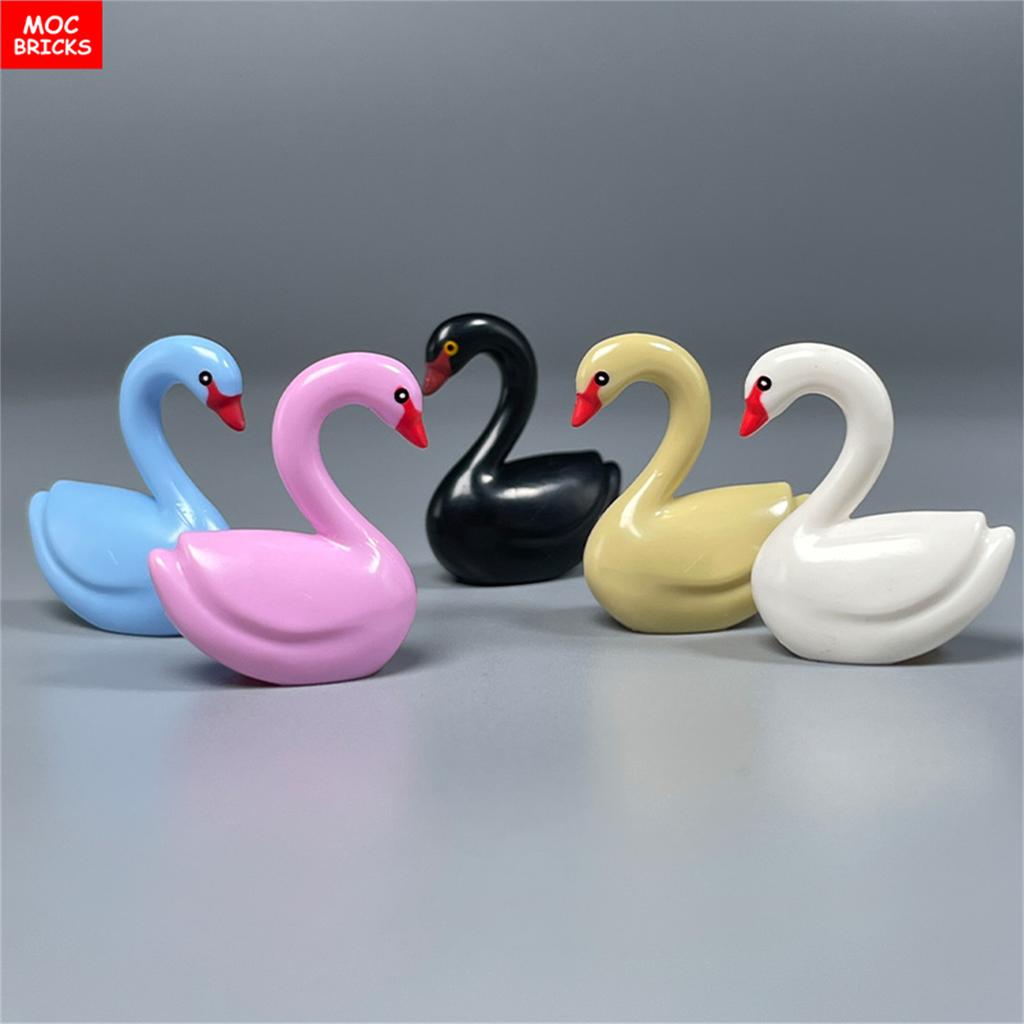 MOC Blocks Animal Duck Swan River Lake Farm Scene View Accessories DO IT YOURSELF Construction Bricks Playthings ideal for Kids Gifts