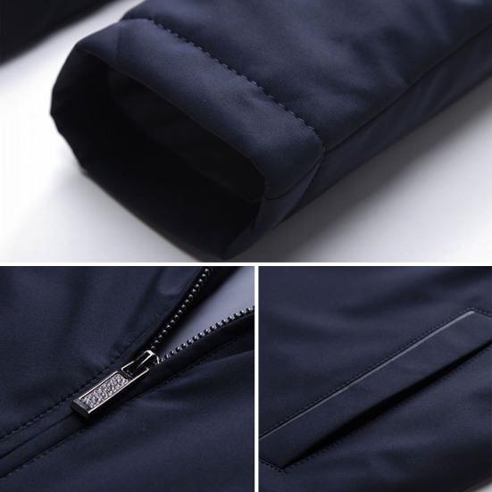 Men Suit Coat Formal Business Style Turn-down Collar Zipper Placket Long Sleeve Anti-wrinkle Men Spring Fall Jacket
