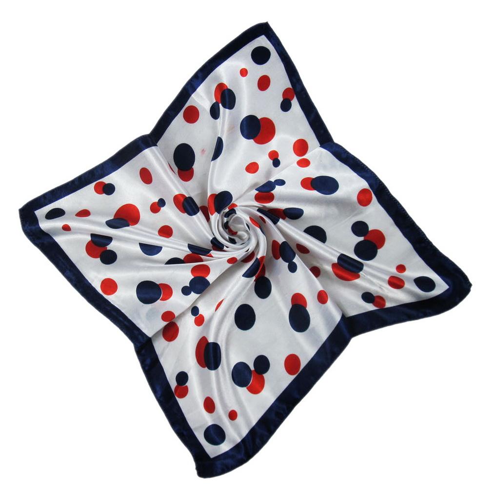 50x50cm Floral Print Satin Silk Scarf 100% Polyester Multifunctional Square Neck Scarves for Women