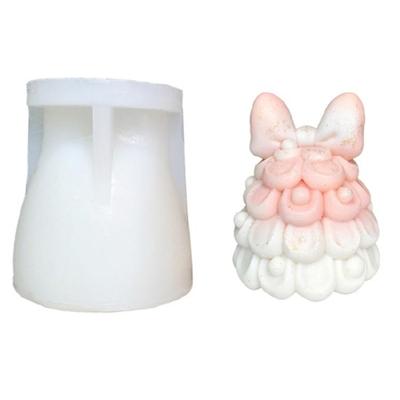 Bowknot Christmas Tree Silicone Mold Heat Resistant Easy Demolding Holiday Candle Silicone Mould For Making Candle Soap
