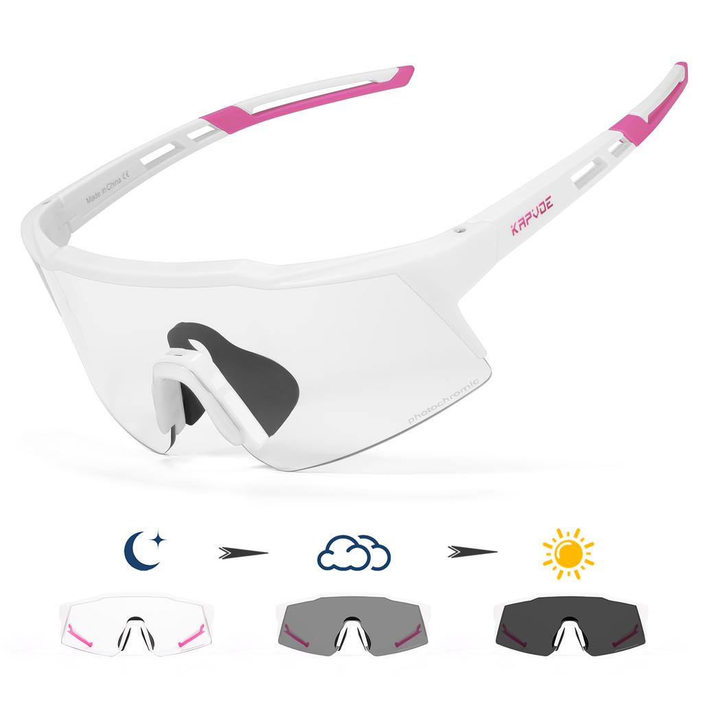 Kapvoe Photochromic Child Sunglasses UV400 Protection Sport Cycling Glasses Kids Boys Girls Fashion Bike Glasses Bicycle Eyewear