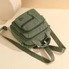 Mini Zaino in Nylon da Donna, Borsa a Tracolla Leggera con Tasche Multiple