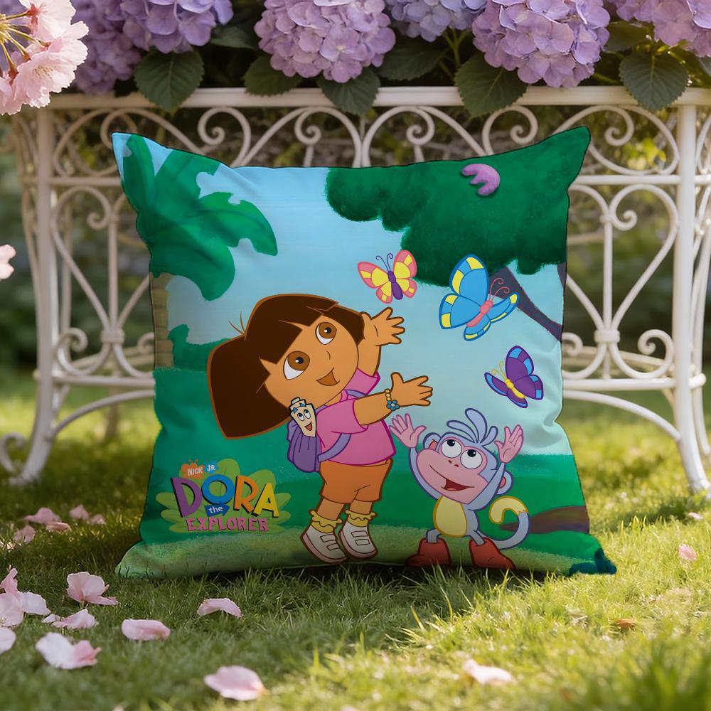 Anime Cute D-Dora the E-Explorer Cushion Cover Home & Car Dual-Scene Pillow Cover: Reversible for Premium Comfort