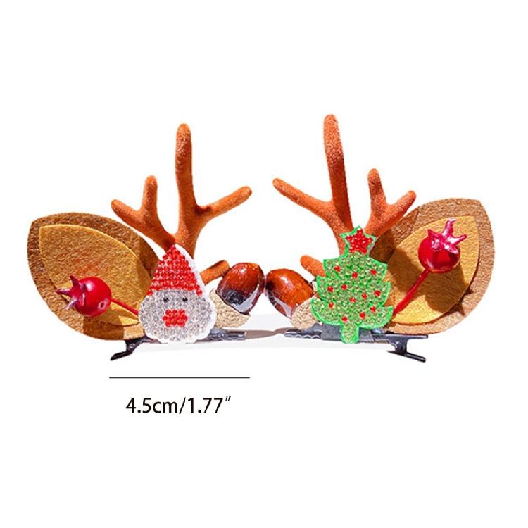 Christmas Hair Clips Antler Hair Pins Hair Accessories for Girls Toddlers Teens