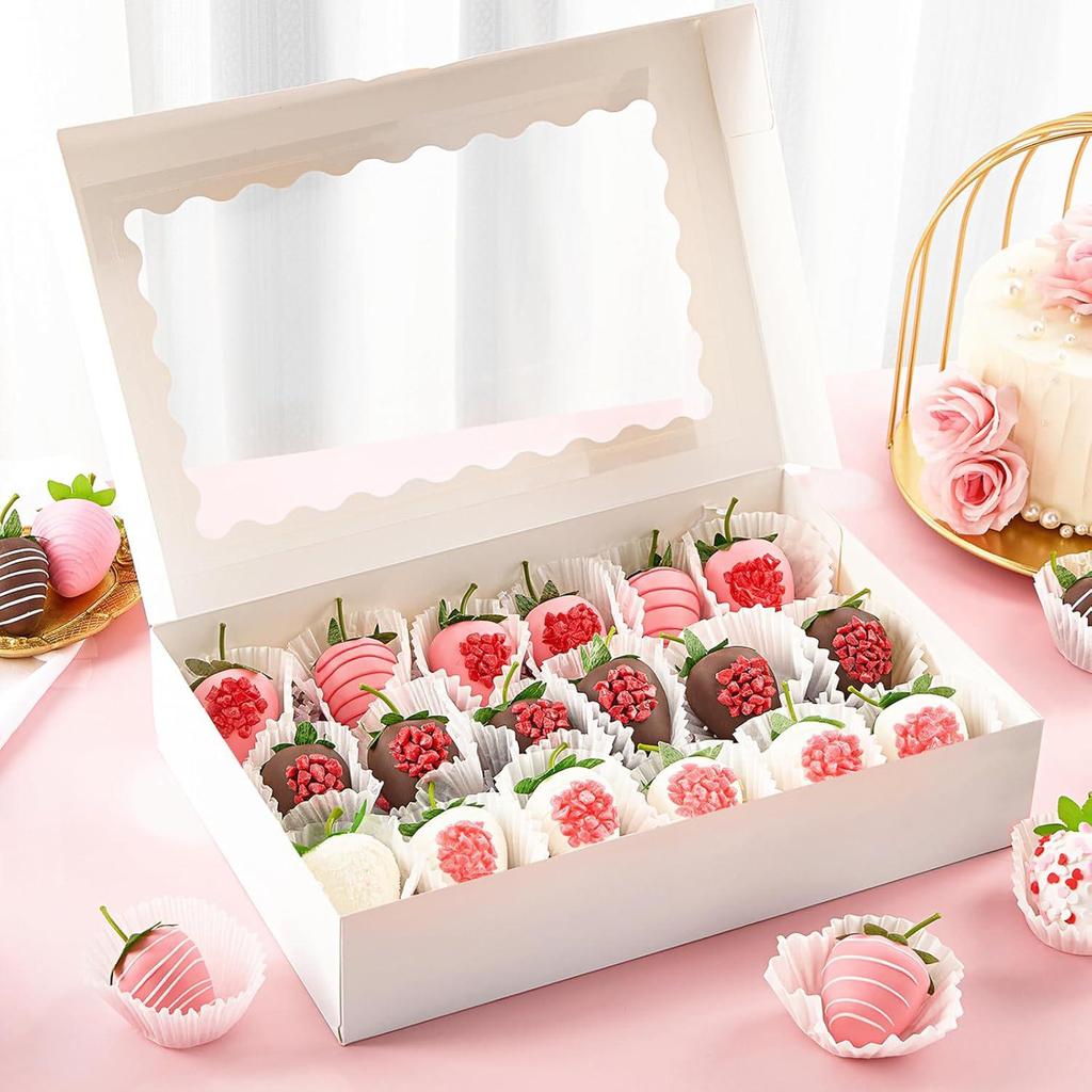Rectangular Transparent Window Candy Packaging Box for Chocolates, Biscuits, Donuts, and Cakes