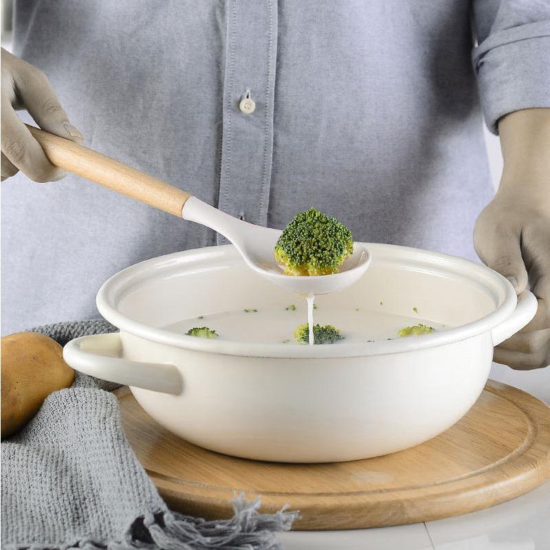 Ensemble d'ustensiles de cuisine en Silicone, ustensiles de cuisine antiadhésifs, spatule, pelle, batteurs d'œufs, manche en bois, ensemble d'outils de cuisine