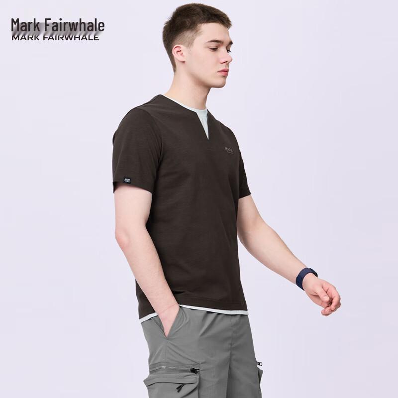 Mark Fairwhale Men s Faux Two-Piece V-Neck T-Shirt S