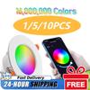 1/5/10PCS 10W RGB Smart Spotlight Bluetooth Ceiling Lamp RGB Lamp APP Remote Control Color Changing Light for Living Room Decor