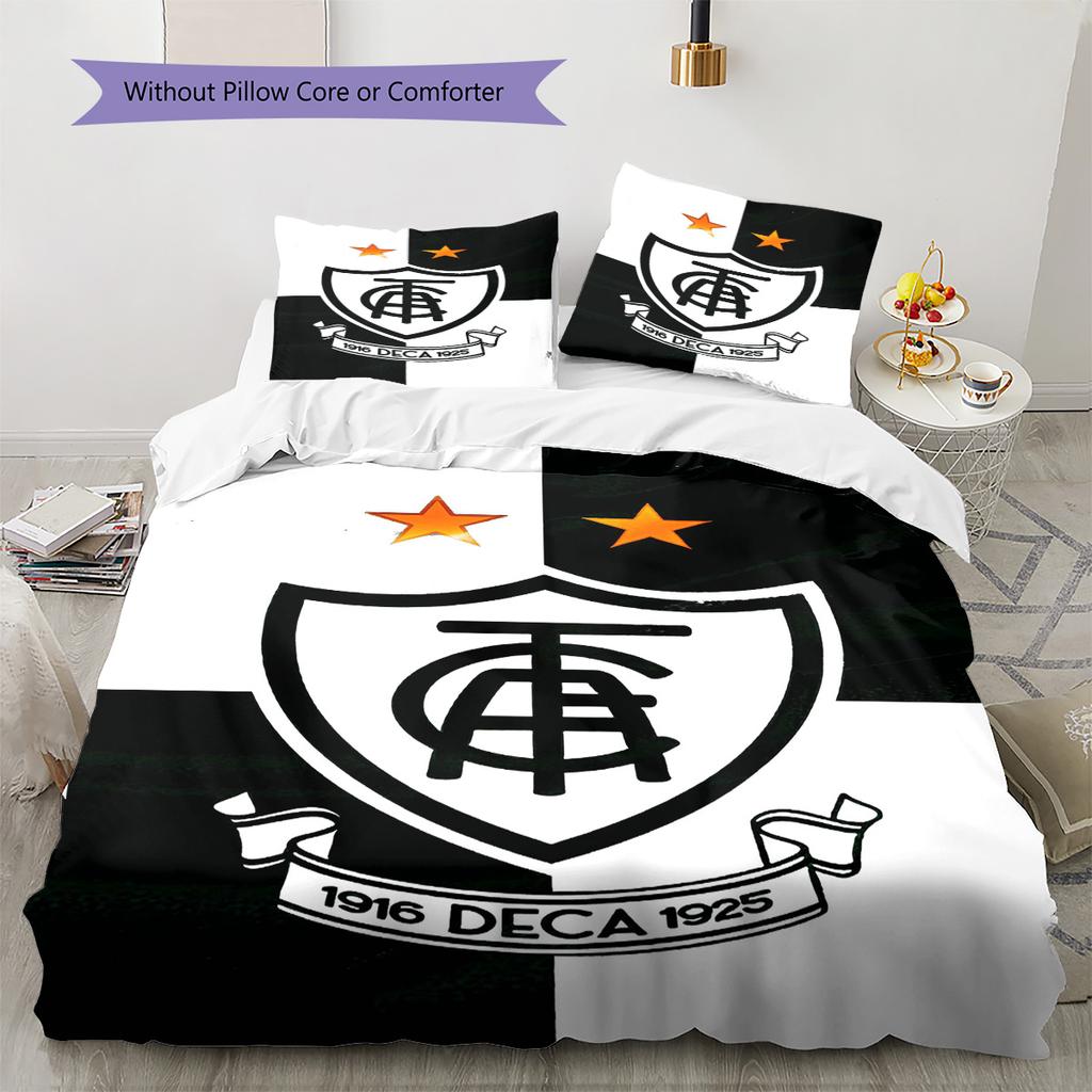 América MG Pattern Bedding Set Quilt Cover Pillowcase Home Decor Gift (1 * Duvet Cover + 2 * Pillowcase, Without Core)