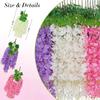 Wisteria Hanging Flowers Artificial Fake Decorative Vine Garland for Bedroom Wall Decor Lush Greenery Fake Flower Vines 3.6 Ft