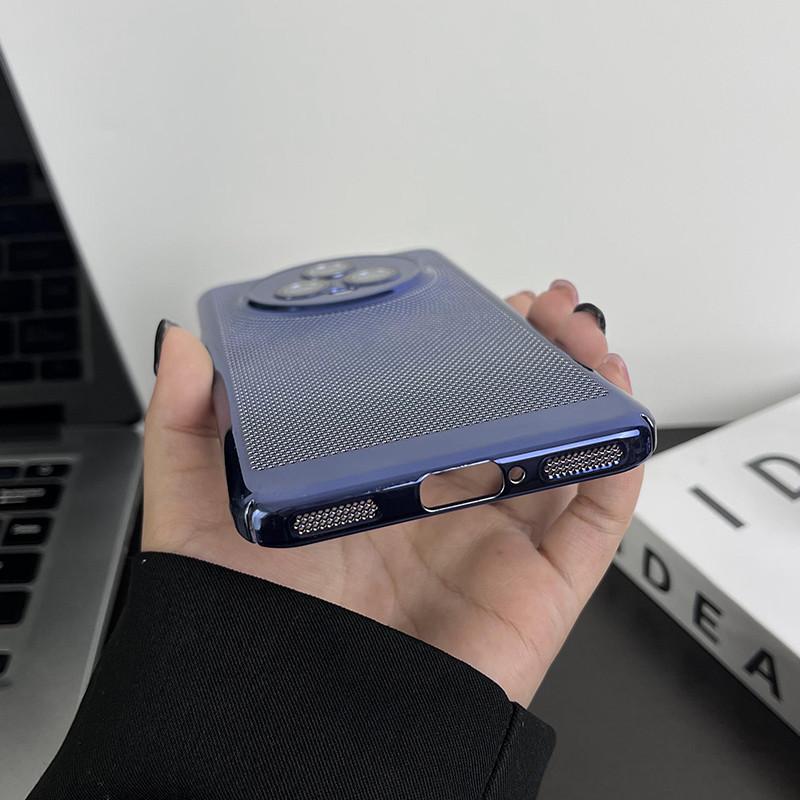Full Cover Plating Grid Heat Dissipation PC Case With Lens Film For Honor Magic5 Magic 5 Pro Back Shell Protector