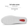 Men's White Leather Slip-on Loafers, Casual Soft Bottom Shoes