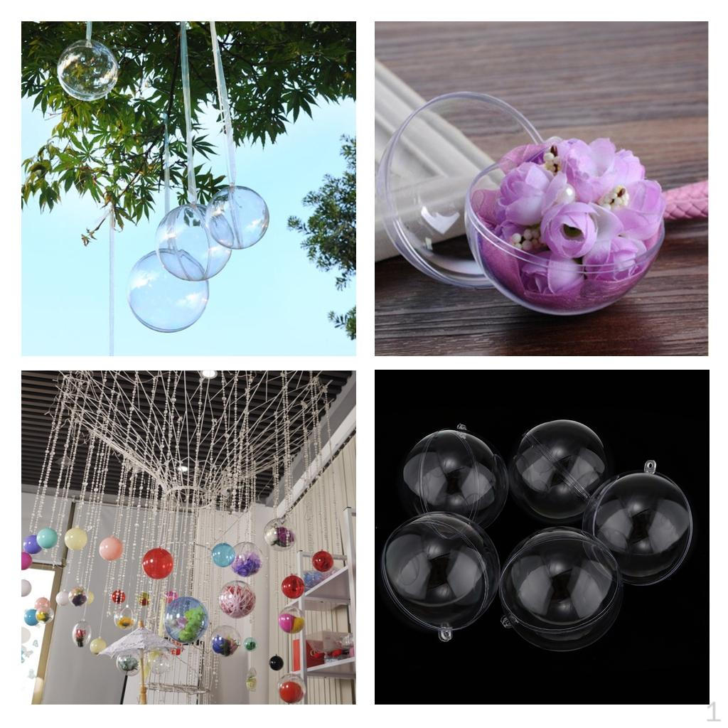 

5 Pieces Clear Ball Candy Box Christmas Bauble Tree Ornament 9cm