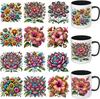 12PCS Mexican Flowers UV DTF Cup Wrap Stickers | Artistic Patterns No-Heat Process Multi-Surface Long-Lasting Color Versatile Craft Supplies