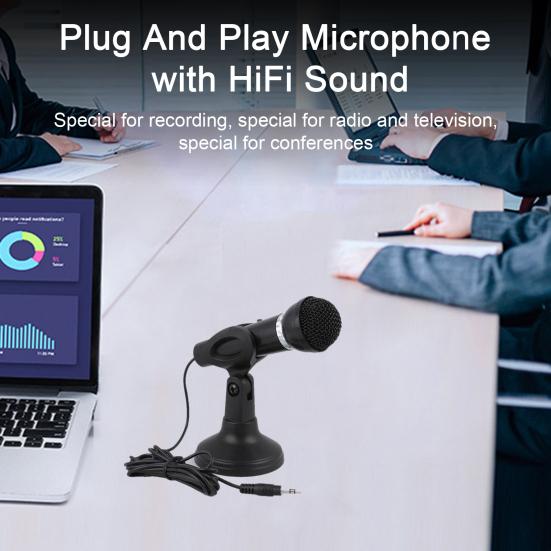 Professional Wired Dynamic Microphone HiFi Sound Quality Low Latency Plug And Play Karaoke Recording 3.5mm Vocal Mic