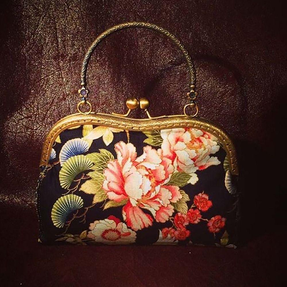 Metal Purse Frame Kiss Clasp Vintage Purse Frame Mini Bag Kiss Clasp Lock Handle Bag Accessories