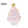 Colorful Glazed Figurine Mini Christmas Tree Figurine, Handmade Colored Glaze Tabletop Ornament Durable Glass Decor with Star Top for Xmas Indoor Desk