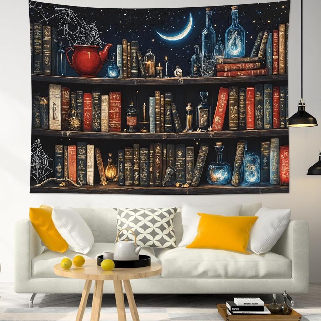 Moon Over Ocean TapestryNight Sky Tapestry Wall Hanging3D Fantasy Psychedelic Watercolor Wall Art for Bedroom Living Room Dorm