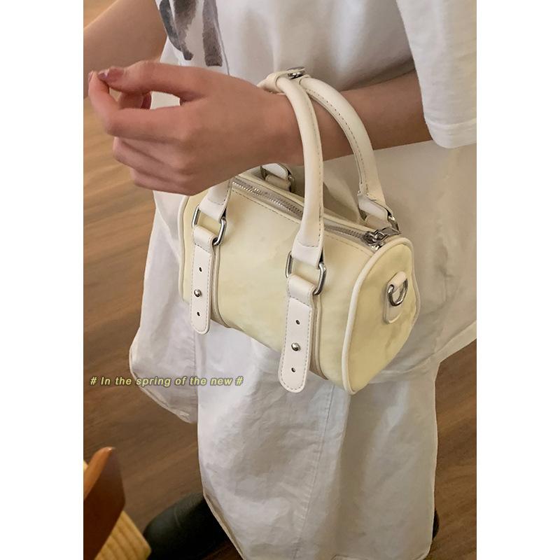 Summer contrasting color portable bowling bag women's 2025 new fashion pillow bag versatile shoulder bag messenger bag