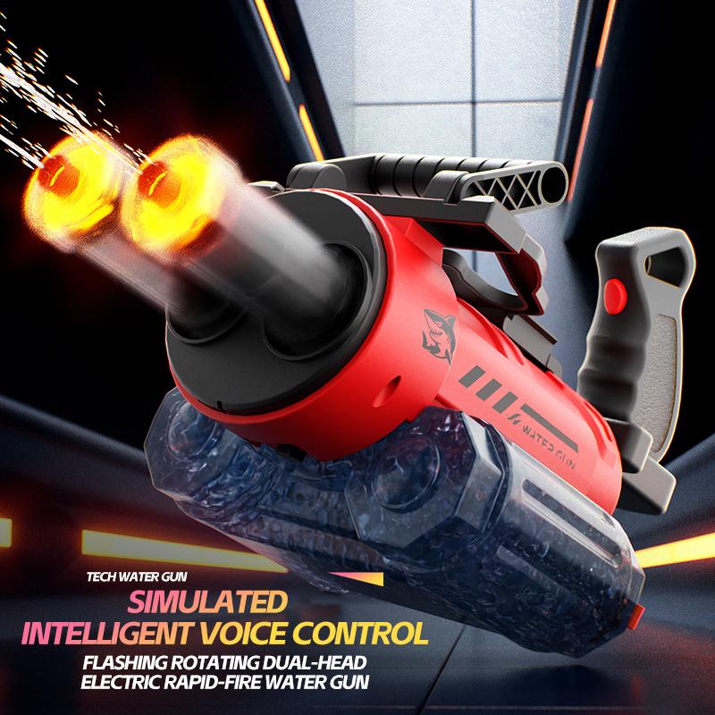 Strongest Rotating Electric Water Gun Toy With Light Spray Blaster Shooting Water Gun Beach Pool Toys Boy Adult Children Gifts