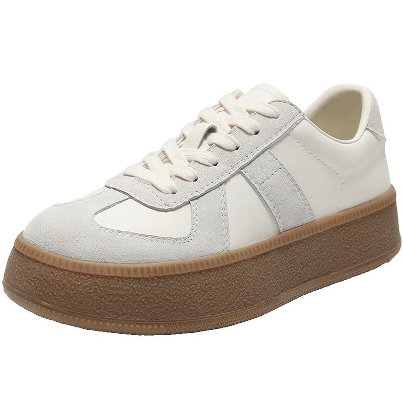 Belle Women s Retro Platform Color-block Casual Trainers 34