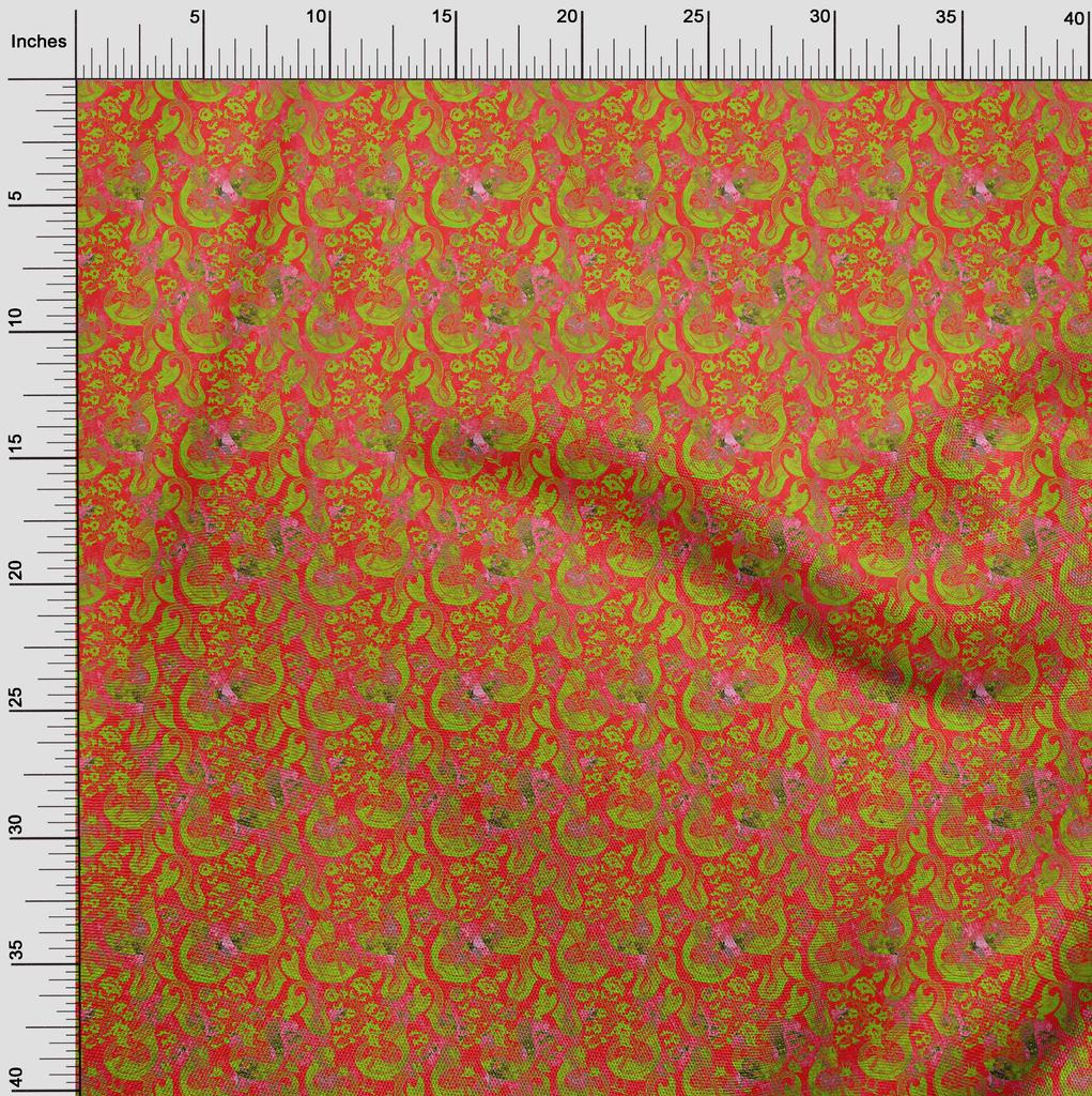 oneOone Cotton Flex Magenta Fabric Batik Sewing Material Print Fabric By The Yard 40 Inch