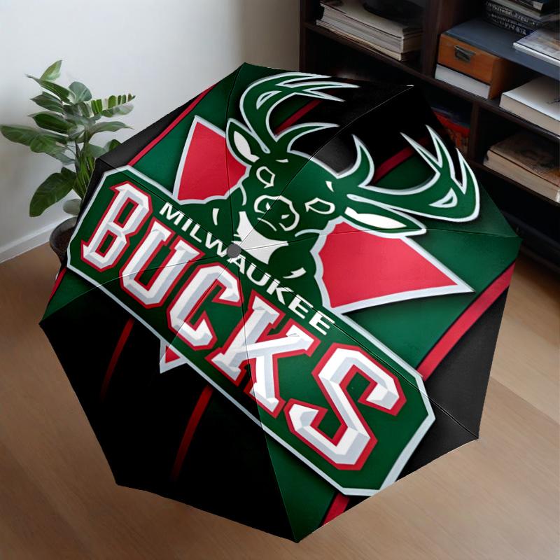 Bucks Team Logo Artwork Umbrella 8-Frame for Travel, Camping, Casual Lightweight Portable Umbrella, Essential for Every Family Holidays Gift