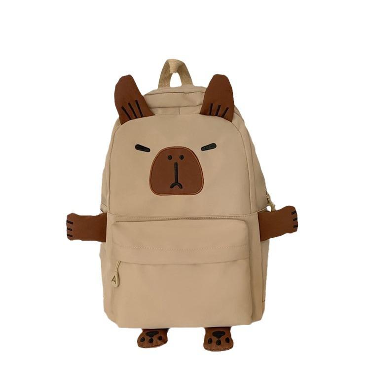 Schoolbag Kapibara school bag large capacity girl junior high school primary school students funny backpack capybara cute cartoon backpack