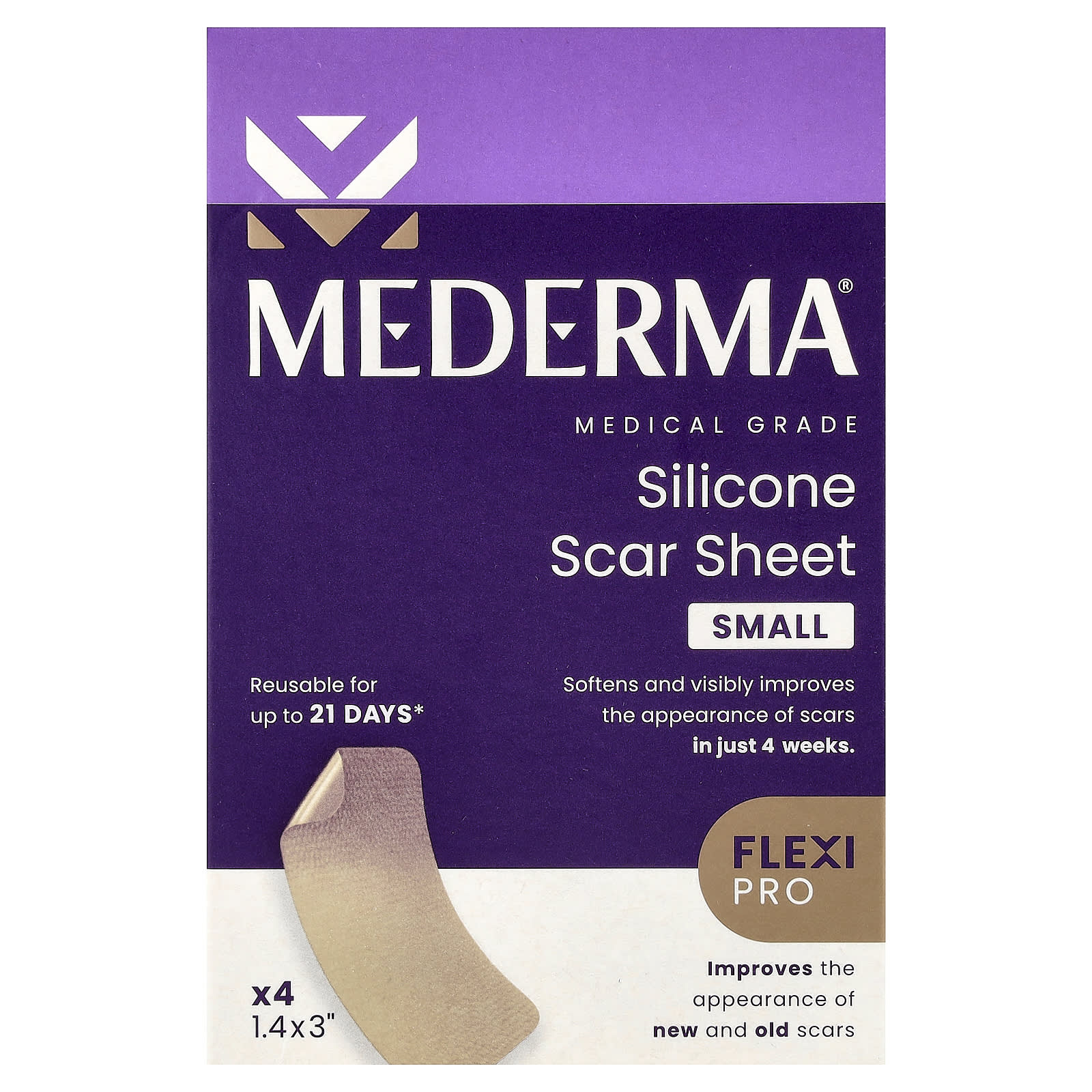 Mederma Silicone Scar Relief Sheets, Small, 4 Count
