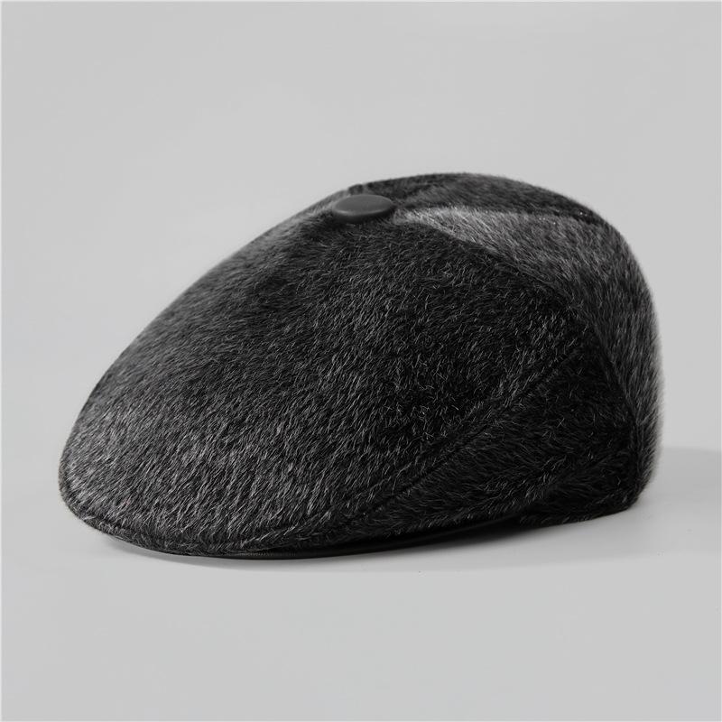 Imitation mink hat male winter autumn winter grandpa forward hat warm old cap