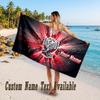 Poland Football Design Beach Towel Custom Text Large Towel for Beach Vacation