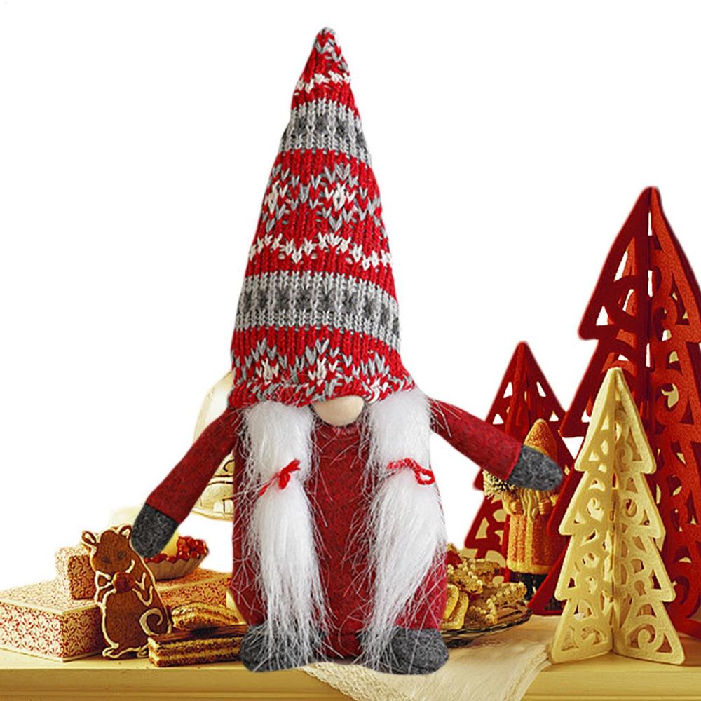 Holiday Gnomes Handmade Figurines Statue Doll Christmas Gnome Decoration For Garden Window Home Indoor Halloween Table Holiday
