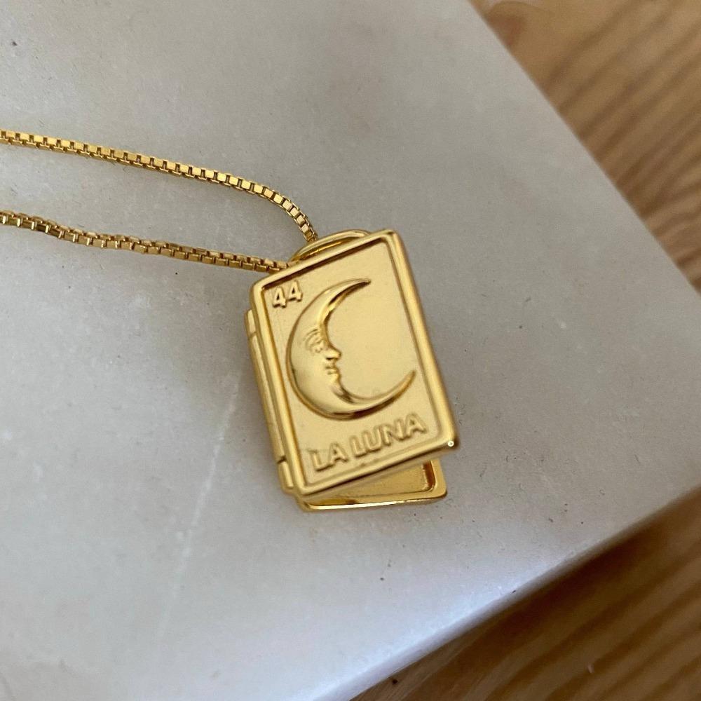 Stainless Steel Photo Frame Necklace Moon Sun Couple Choker Chain Heart Photo Pendant  Jewelry