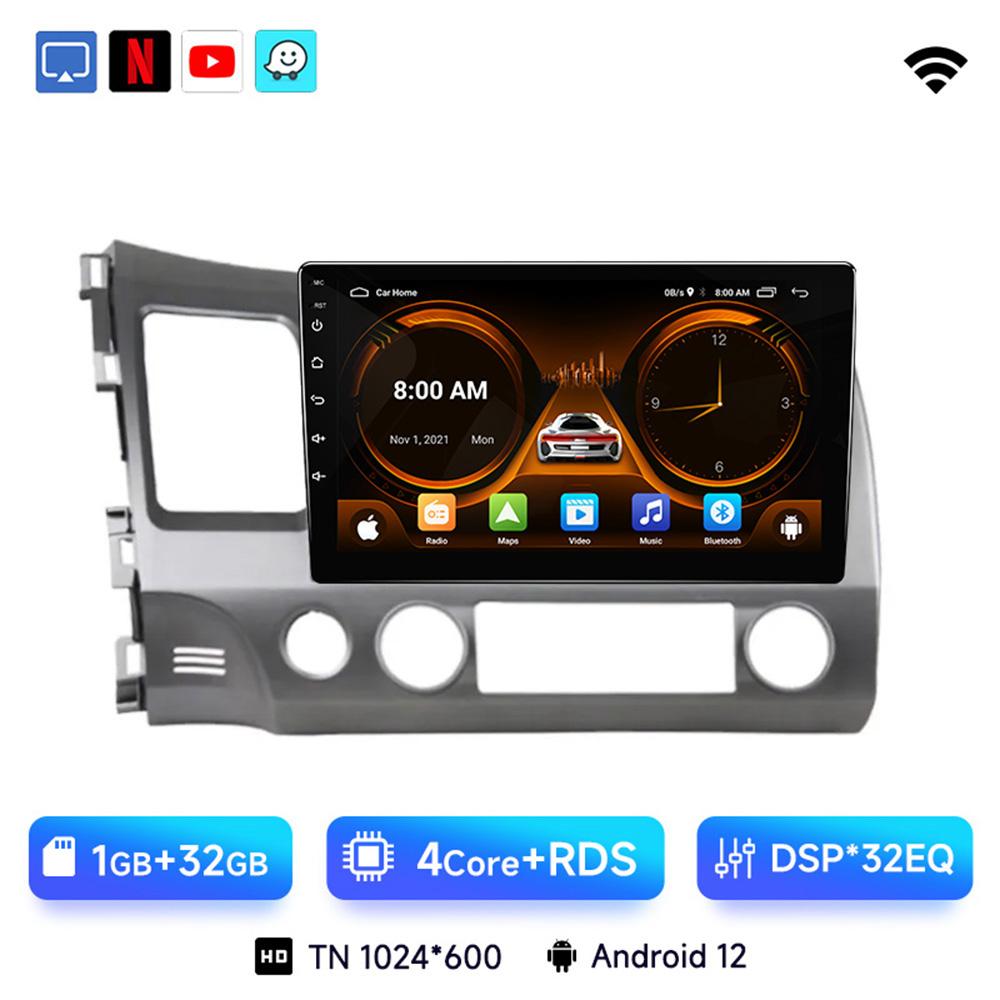 

JIUYIN 10inch Car Stereo Radio for Honda Civic 8 2005 - 2012 Android 13 Carplay Multimedia Player Navigation GPS 2Din Audio DVD CHINA