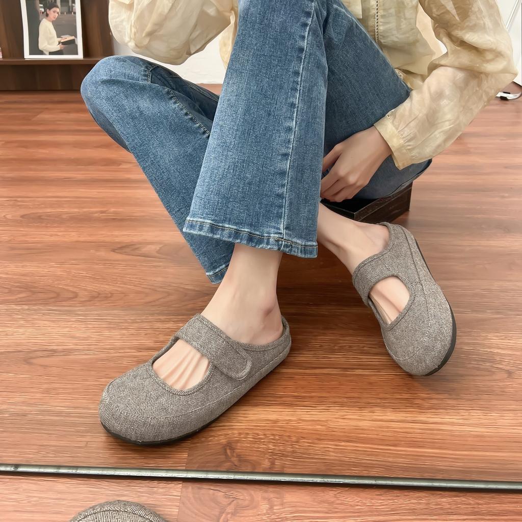 Boken shoes women's summer back empty Korean version back empty single shoes women's outer wear advanced sense inner height increase platform casual