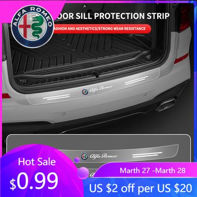 For Car Transparent Trunk Rear Guard Plate Sticker For Alfa Romeo 159 147 156 166 Giulietta Giulia Mito Stelvio Brera