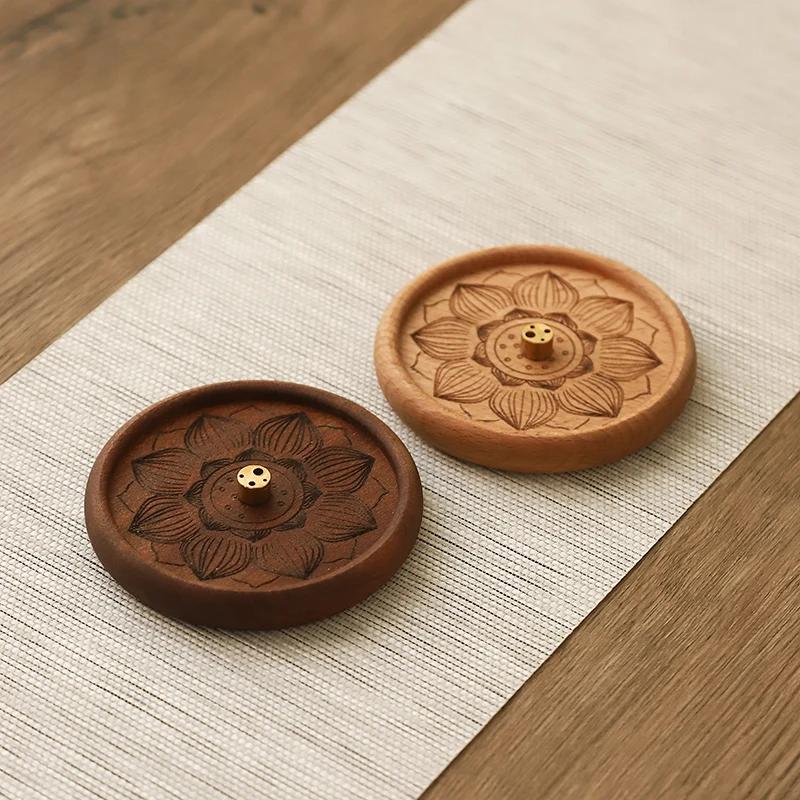 Wood Wire Incense Insert Copper Incense Holder Chinese Zen Household Indoor Aromatherapy Stove Insence Burner