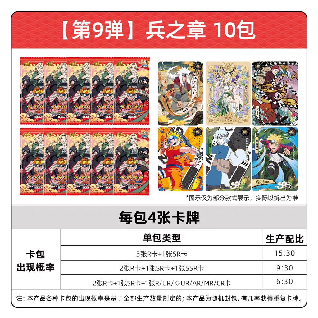 New Naruto Card Chapter Of Soldiers Vol.9 Uzumaki Naruto Animation Game Collection Cards Peripheral Toys Flash Cards