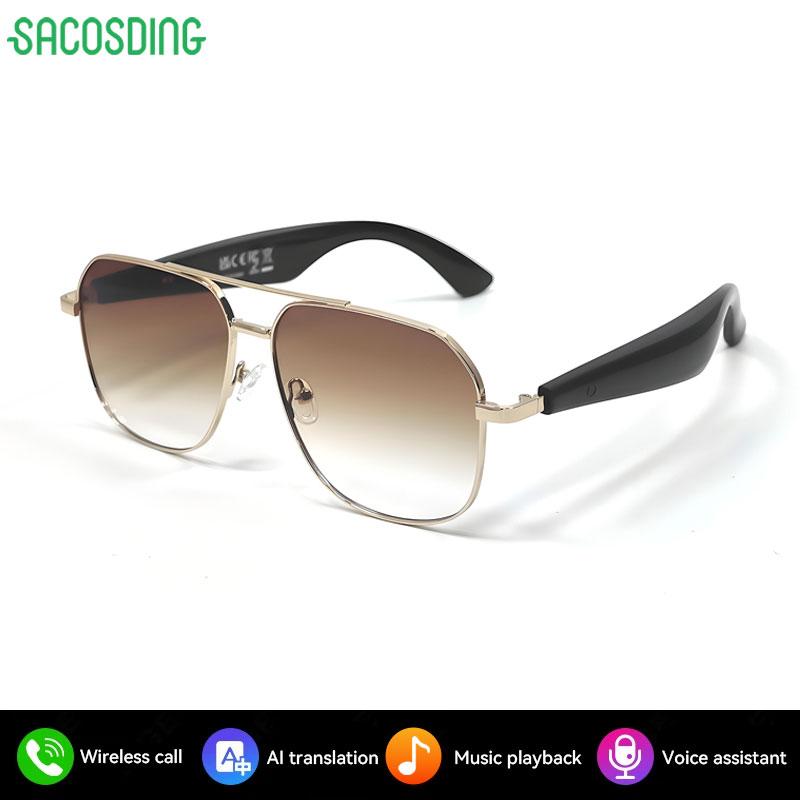 Smart Glasses 100  Online Language AI Automatic Dialogue Translation Bluetooth Glasses With Speaker Sports UV Protection