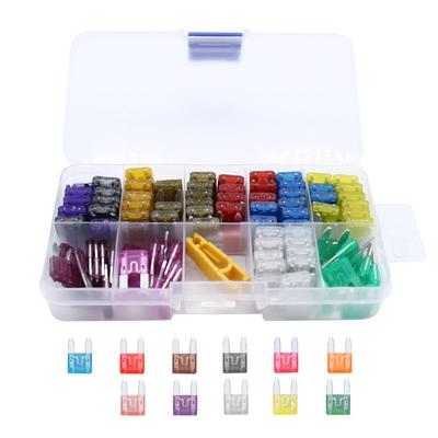 150pcs Assortment Car Mini Blade Fuses 2A, 3A, 5A, 7A, 10A, 15A, 20A, 25A, 30A, 35A, 40A for