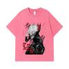275 GSM Washed T-shirts 100% Cotton Dandadan V28 Okarun Print Unisex Heavy Cotton T Shirt
