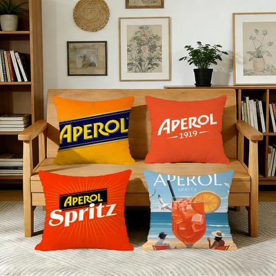 AAperol Logo SSpritzz Cushion Cover For Pillow Printing Sofa Decoration Home Car Room Coffee Shop Office Nordic Simplicity