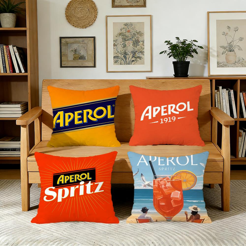 Jessica Chen Unisex A-Aperol Logo S-Spritz-Z Cushion Cover For Pillow Printing Sofa Decoration Home Car Room Coffee Shop Office Nordic Simplicity