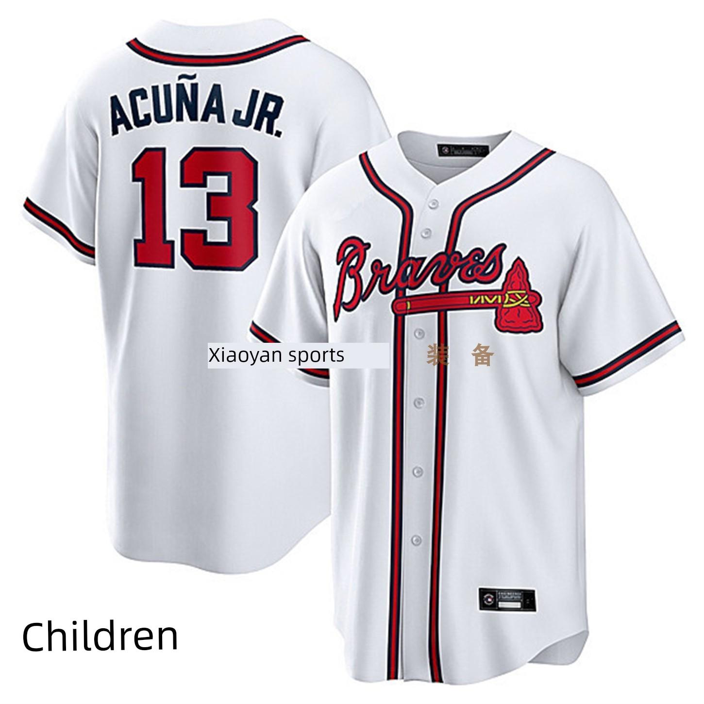 2026 Atlanta Braves Atlanta Braves 13 # Acunajr Children s Baseball Jersey S, XL
