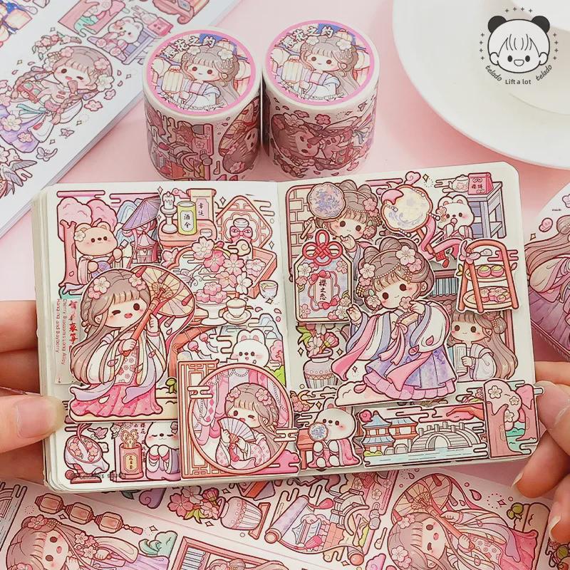 Sakura Date Heart Handbook Tape - Full Roll Set, Japanese Washi Tape for Girls