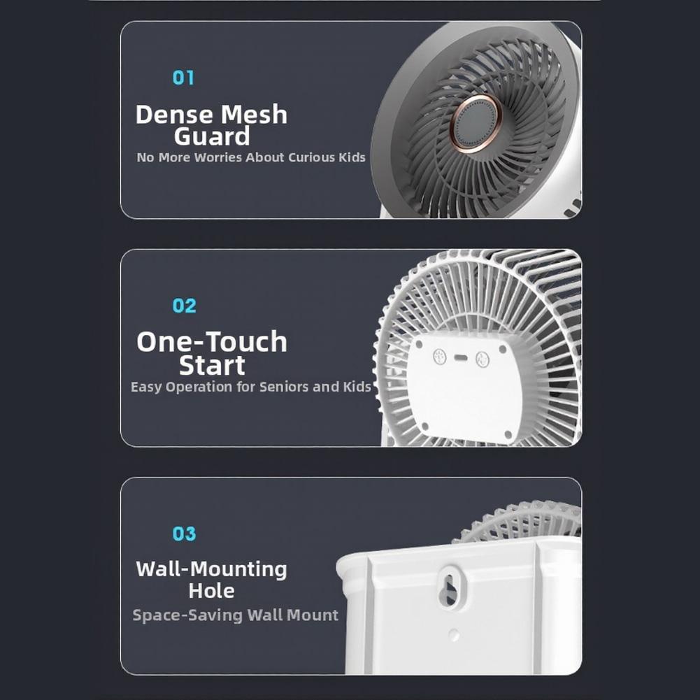 

Quiet 5-Speed Rechargeable Desktop Fan with Night Light and Dedicated Aromatherapy Compartment for Indoor Spaces China Mainland